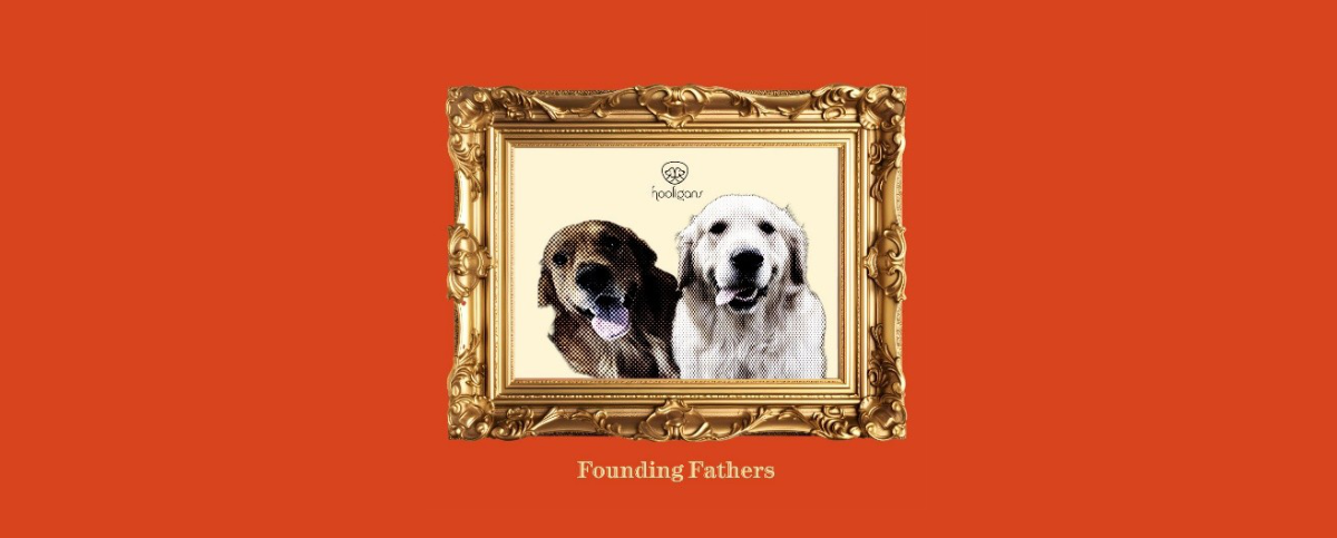 Picture of two golden retrievers Ace and Griffin
